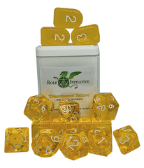 Role 4 Initiative - Translucent Yellow/White Numbers Arch'D4 15pc